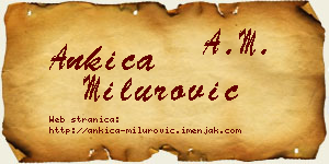 Ankica Milurović vizit kartica